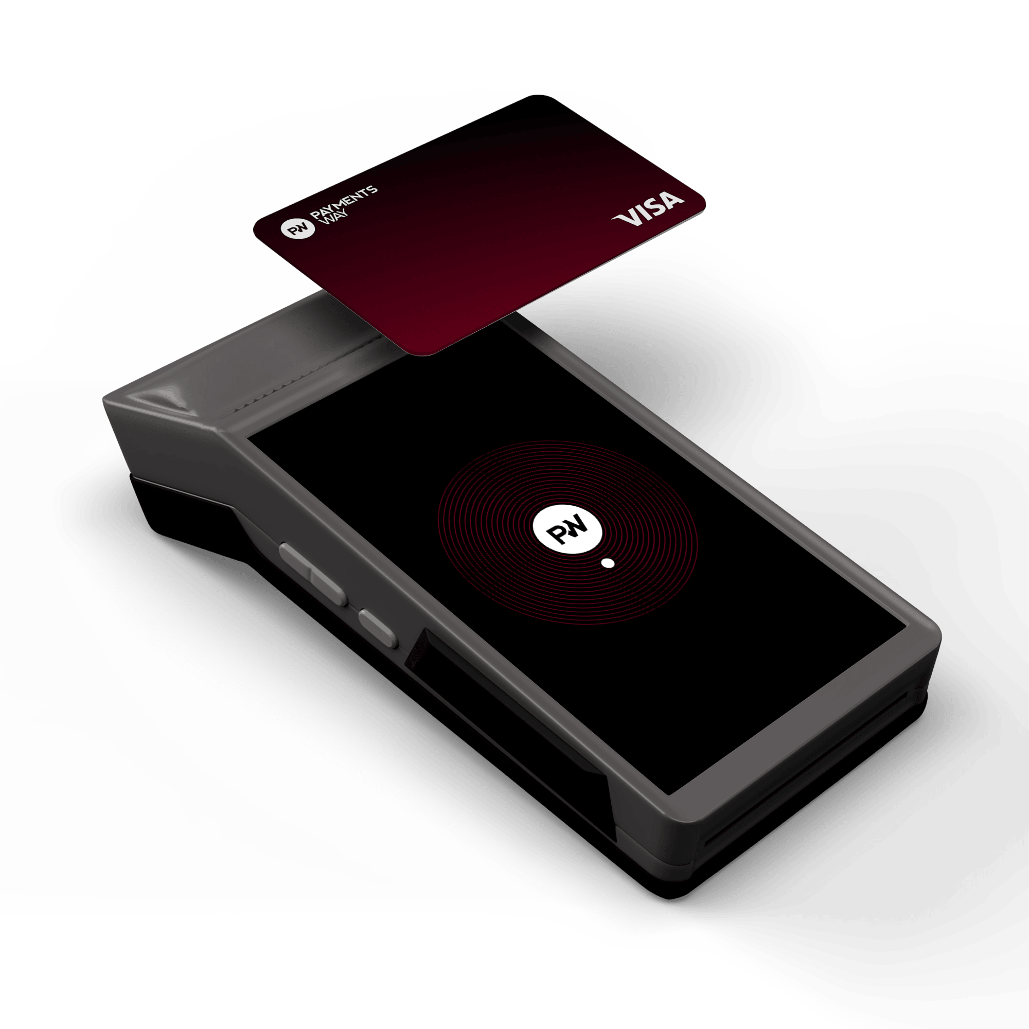 Datáfono Payments Way con tarjeta Visa sin contacto