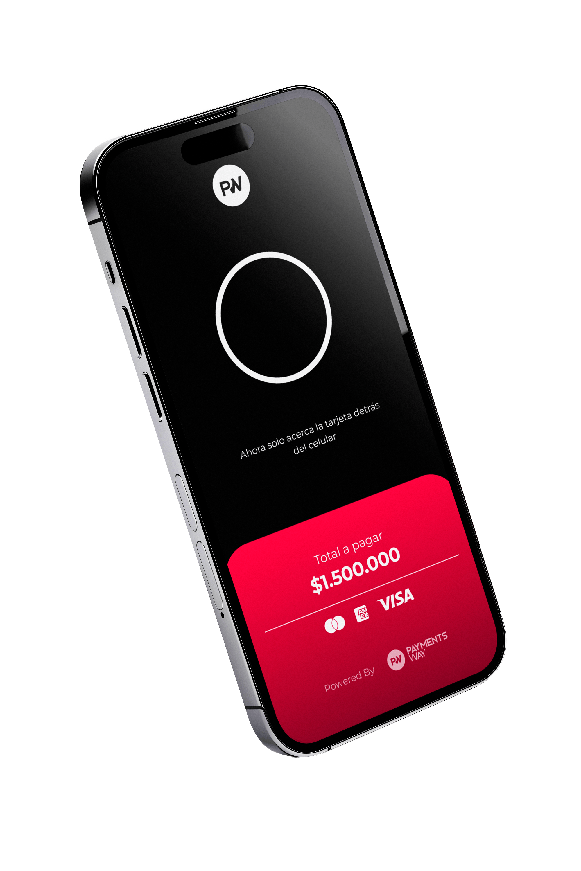 Celular Payments Way mostrando el momento de cobro Tap to Phone