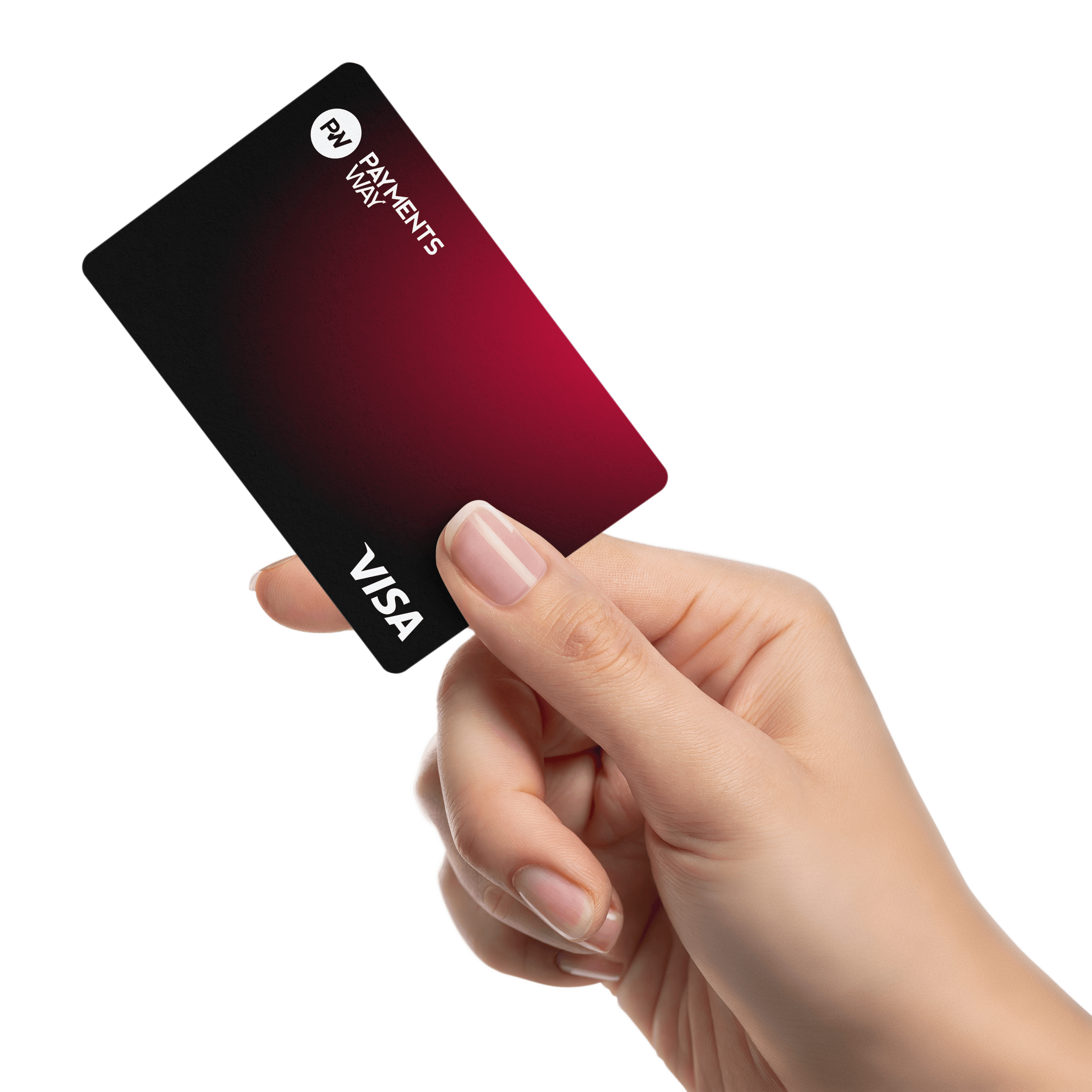 Mano sosteniendo tarjeta Visa prepagada Payments Way